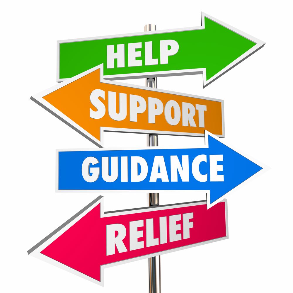 Help Support Guidance Relief Assistance Words Signs 3d Illustrat
